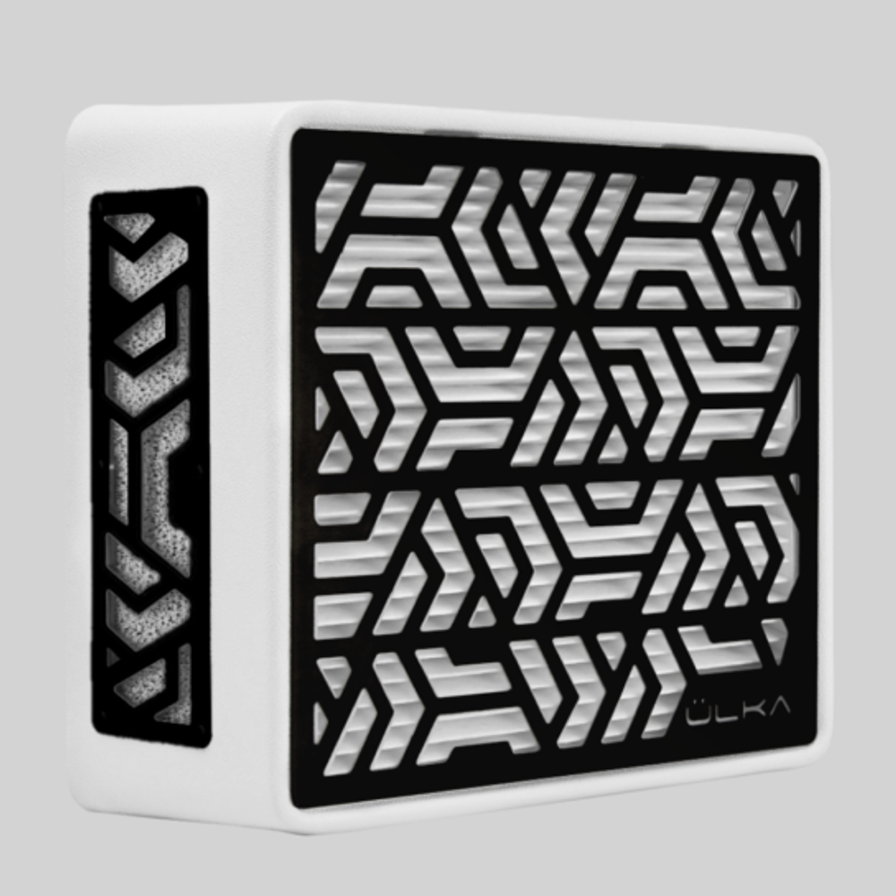 Вытяжка для маникюра настольная Ulka Pemium с фильтром, цвет белый (сетка черная)