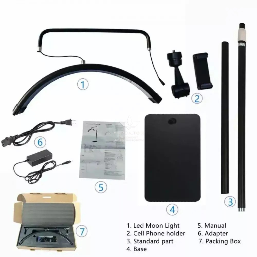 Бестеневая Led лампа для бьюти мастера универсальная HD-M8X 50W Black прямоугольная