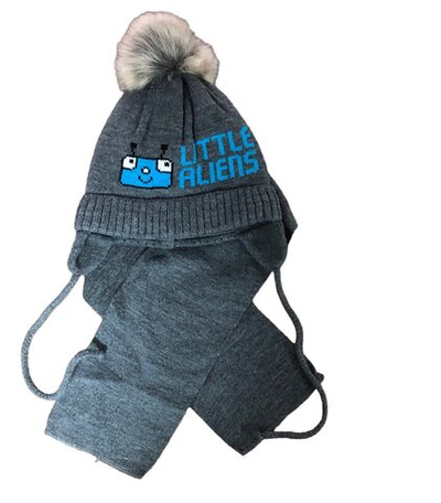 Шапочка з шарфом "Little Aliens", акрил ТМ "Grans" (р. 46-48)