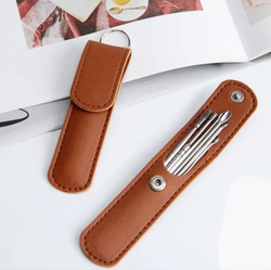 Набор инструментов (6шт) для чистки ушей из медицинской нержавеющей стали (коричневый)