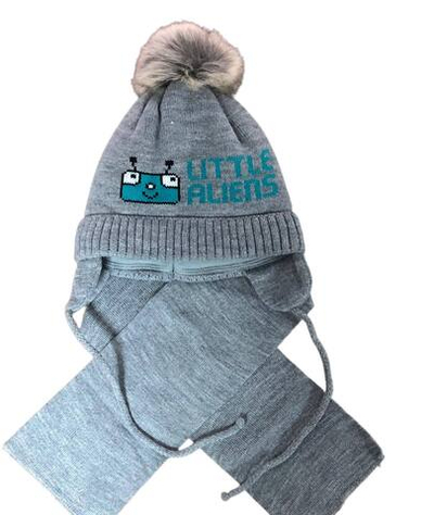 Шапочка з шарфом "Little Aliens", акрил ТМ "Grans" (р. 46-48)