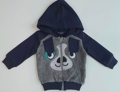 Кофта із капюшоном "Dog", трьохнитка з начосом, набивна махра ТМ "Tuffy"