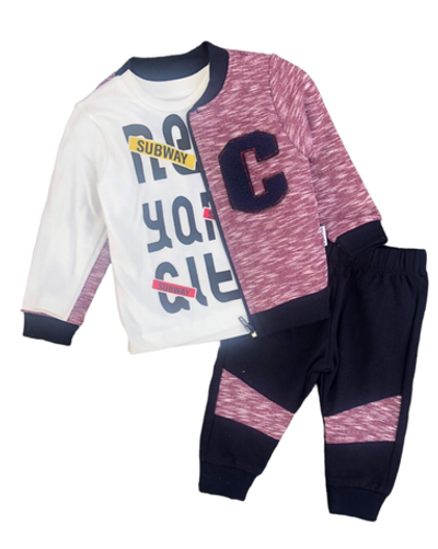 Костюм 3в1: кофта, штани, реглан "С", двунитка з начосом, двунитка, бавовна TM "Kidex's"