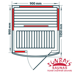 Інфрачервона сауна Solo Grace SUNRAYS (1 дорослий + дитина)