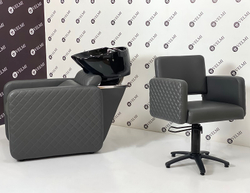 Комплект парикмахерской мебели Polo Premium Lux Black на пятилучье