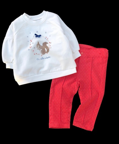 Костюм 2в1: світшот, штани "Білочка", котон, двунитка з начосом ТМ "Bebetto"