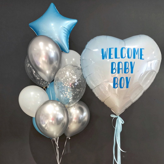 Гелієві кульки на виписку WELCOME BABY BOY