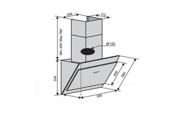 Витяжка VENTOLUX TOSCANA 60 BK (800) TC