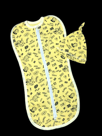 Пелюшка-кокон з шапочкою "Принт", інтерлок ТМ "Happy TOT"