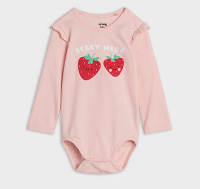 Боді з довгим рукавом "Полуничка", бавовна, мустанг ТМ "Sin Say" (86 см)