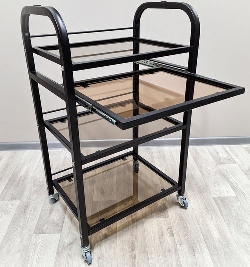 Косметологічний візок скло R-4v black