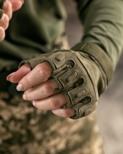 Рукавички тактичні без пальців хакі (арт. 9062200201)