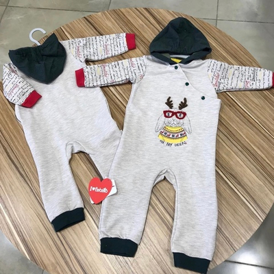 Ромпер з капюшоном "Стіляга", двунитка з начосом ТМ "Bebetto"