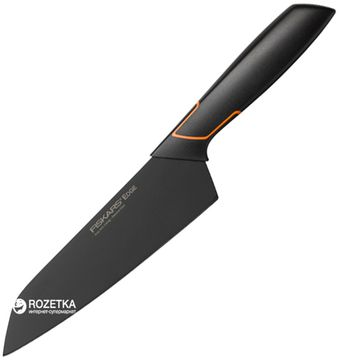 Кухонний ніж Fiskars Santoku Edge кухарський азіатський 17 см Black (1003097)