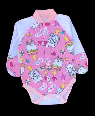 Боді з довгим рукавом "Принт", футер ТМ "Happy ToT" (56 см)