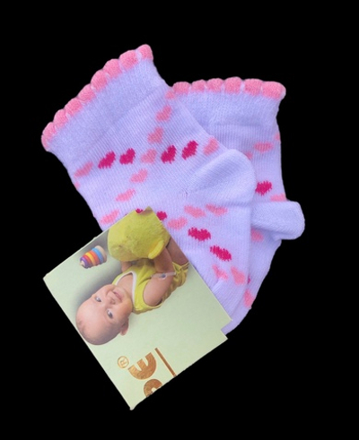 Шкарпетки "Сердечки", котон ТМ "Karatepe socks" (0-6 міс)
