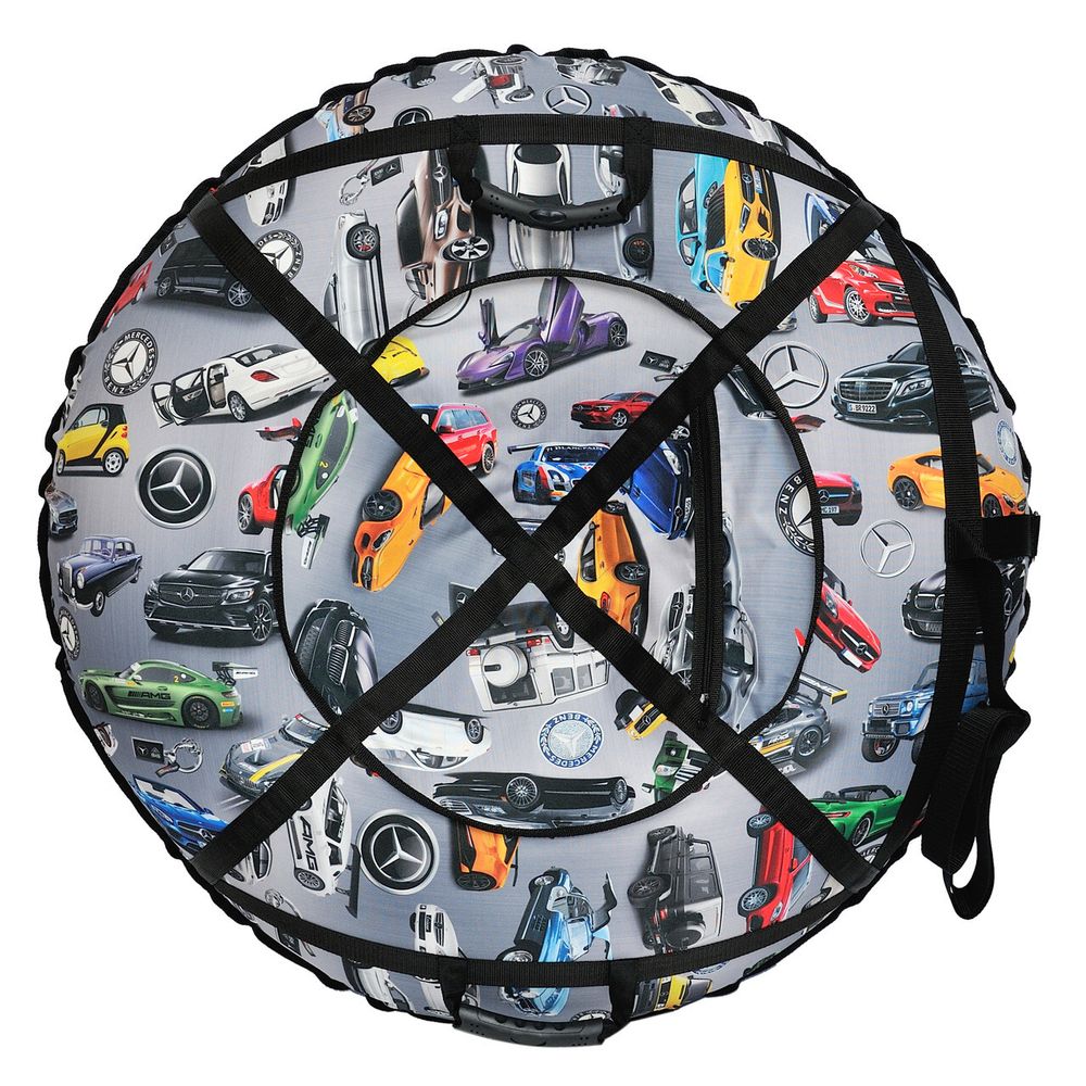 Надувные санки-ватрушки  для катания с горки "Mercedes" диаметр 100 см. (Оксфорд, ПВХ)