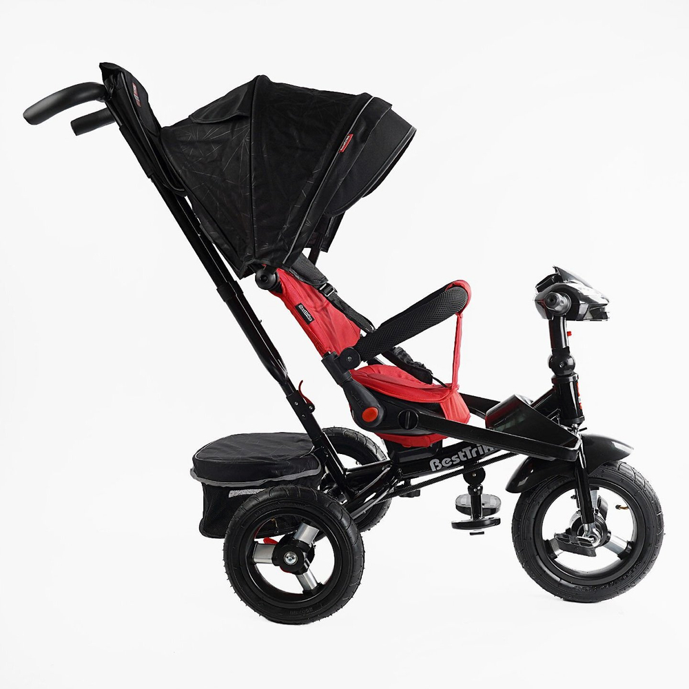 Дитячий триколісний велосипед Best Trike 6088 F надувні/фара, з USB, пультом, батьківською ручкою