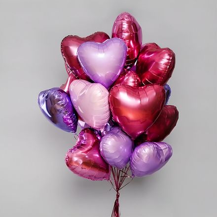 Гелієві кульки серця 15 штук