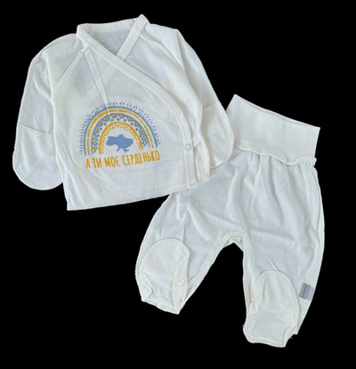 Комплект 3в1: льоля, повзунки, шапочка "Серденько", кулір ТМ “Dexter's”