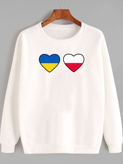 Світшот чоловічий білий Ukraina Polska Love&Live