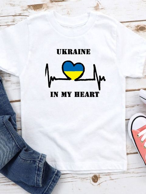 Футболка детская белая Ukraine in my heart-2 Love&Live фото 1