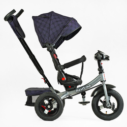 Дитячий триколісний велосипед Best Trike 6088 F надувні/фара, з USB, пультом, батьківською ручкою