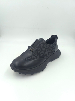 Женские кроссовки из искусственной кожи с леопардовым принтом