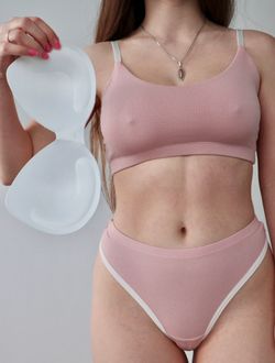 Комплект з топом в рубчик