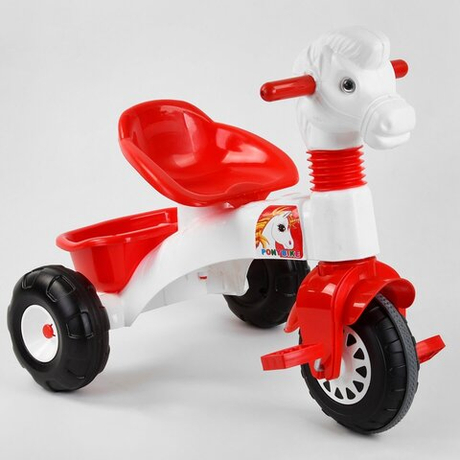 Дитячий триколісний велосипед Pilsan Pony Bike 07-146 з багажником