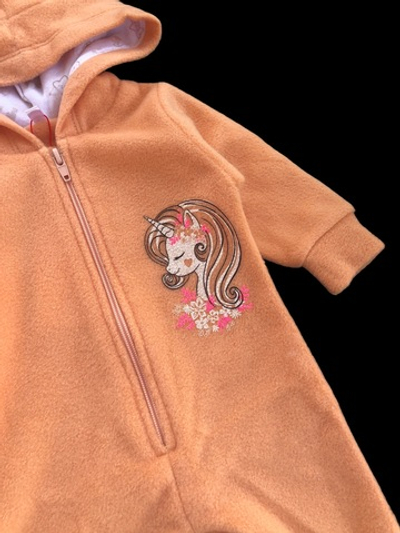 Комбінезон (ромпер) з капюшоном "Єдиноріг", фліс ТМ "Yeeha"