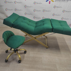 Стульчик для педикюра Rior velor Gold