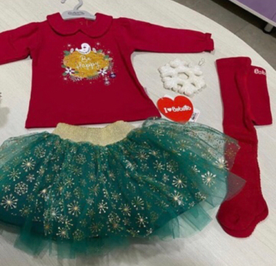 Комплект "Новорічний": спідниця, реглан, Колготки, футер "Bebetto"