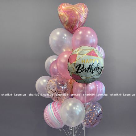 Шарики в розовых оттенках на день рождения