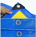 Тент 6х8м. Желто-синий. "Патриот". Плотность 90г\м2. От дождя, снега для тени. Усиленный край