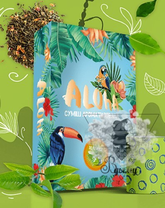 Бестабачная смесь Aloha Green Tea (Алоха Зеленый Чай) 100г
