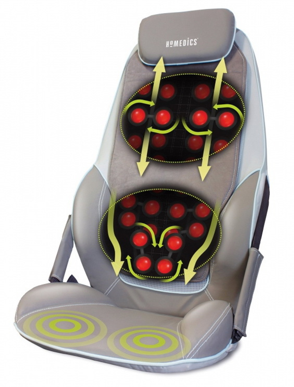 Масажна накидка HoMedics Shiatsu MAX Deluxe з розворотного ролами, прогревом, вібрацією в сидінні і чохлом