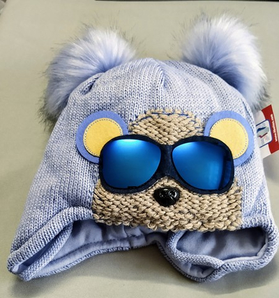 Шапочка зі снудом "Ведмедик", вовна, акрил ТМ "Ambra" (р. 48-50)