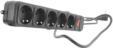 Мережевий подовжувач Merlion B530P, 220 В 10 А 5 розеток 3 м, переріз 3х0.75 мм Q40 Чорний (2000000012742)