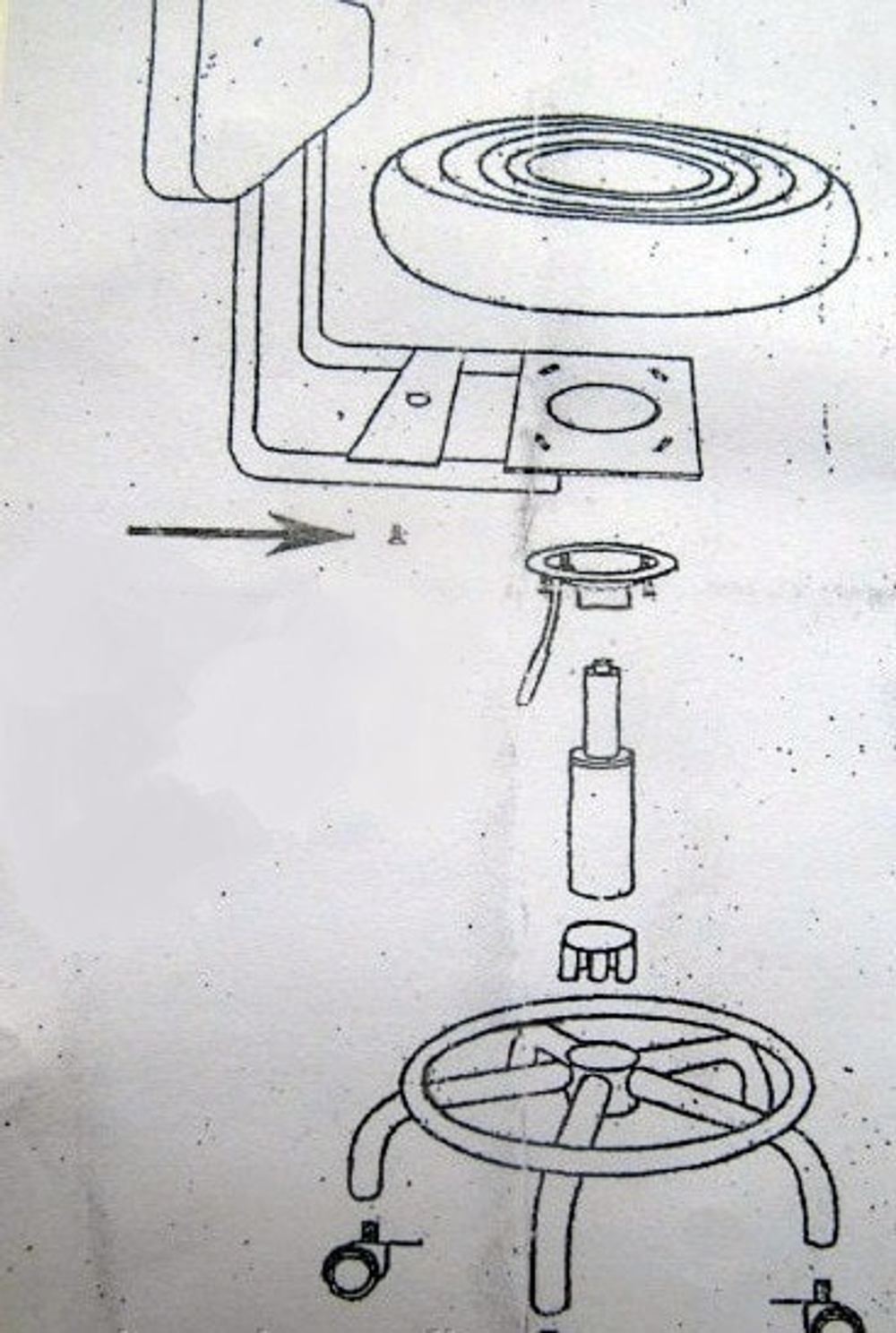 Cтульчик мастера эконом со спинкой