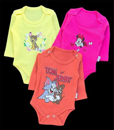 Боді з довгим рукавом "Мультяшки", бавовна ТМ "Bebio"