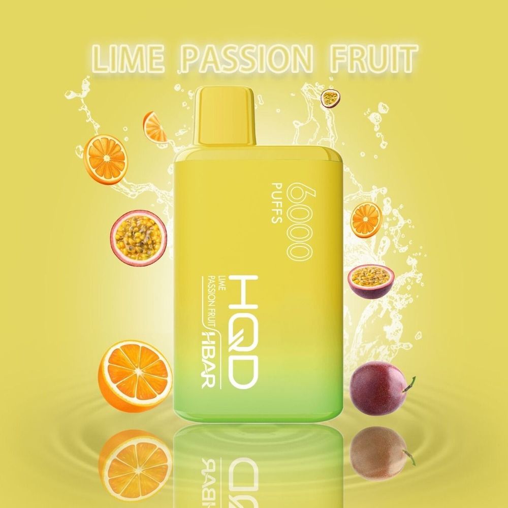 HQD HBAR 6000 Lime Passion Fruit 5% nic