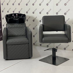 Комплект парикмахерской мебели Polo Premium Lux Black на квадрате