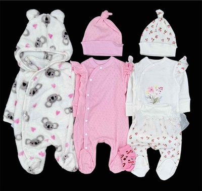 Гарний набір одягу для новонародженої дівчинки, якісний одяг для немовлят демісезон (весна, осінь), зріст 56 см, бавовна