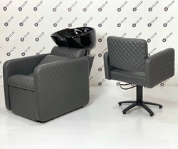 Комплект парикмахерской мебели Polo Premium Lux Black на пятилучье
