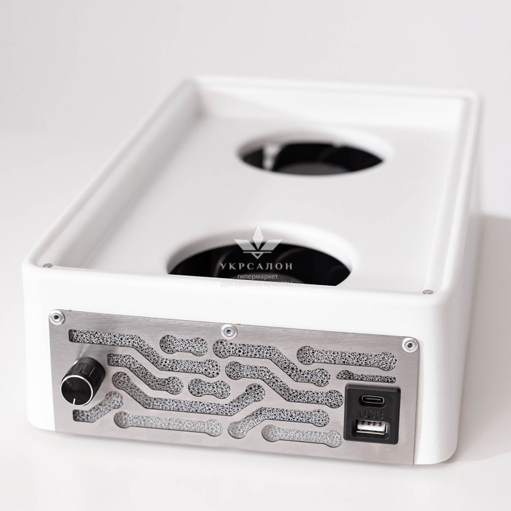Вытяжка для маникюра настольная Ulka Nano, цвет белый (сетка металлик)