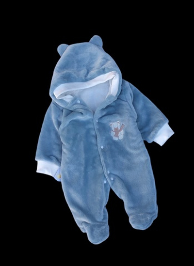 Комбінезон (ромпер) з капюшоном "Ведмежатко", набивна махра ТМ "Happy ТОТ" (68 см)