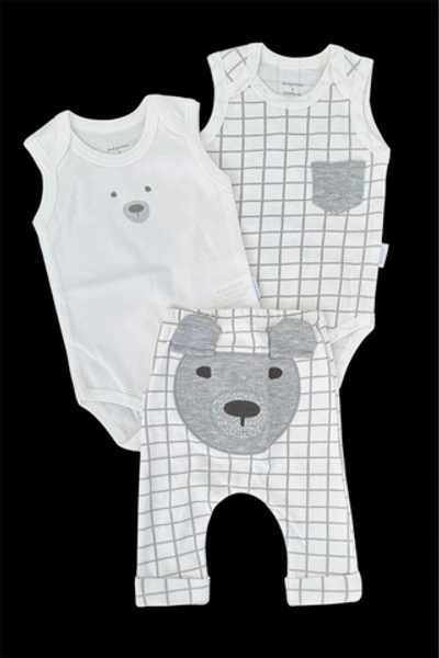 Набір одягу для хлопчика: боді-майки, штани "Bear", бавовна ТМ "Andy Wawa" (62 см)