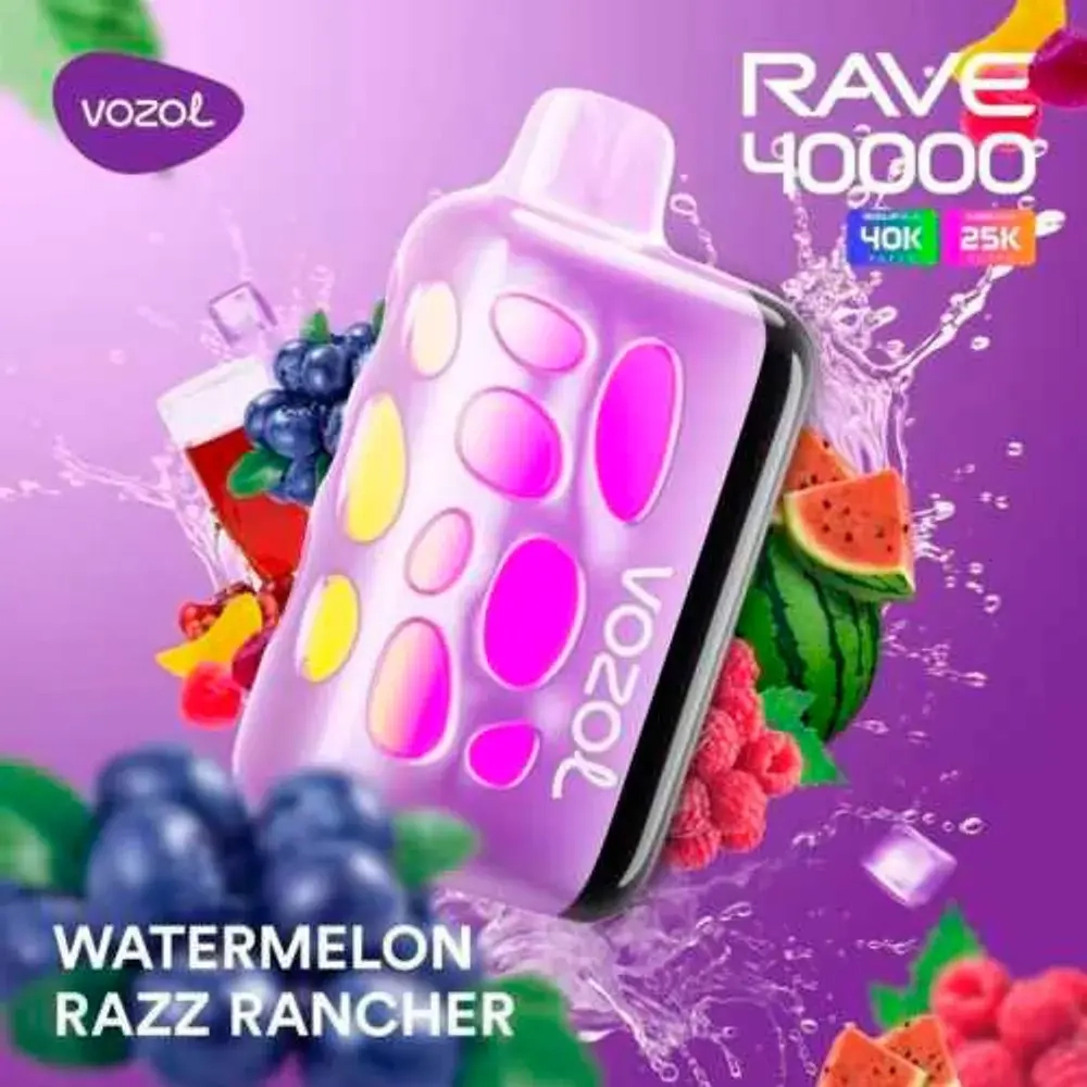 VOZOL RAVE 40000 - Watermelon Razz Rancher (5% nic)