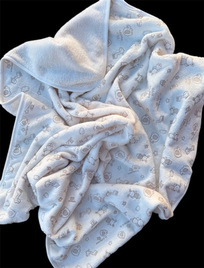 Плед двухсторонній "Animals", велсофт, 90*90 см, ТМ "Happy ToT"